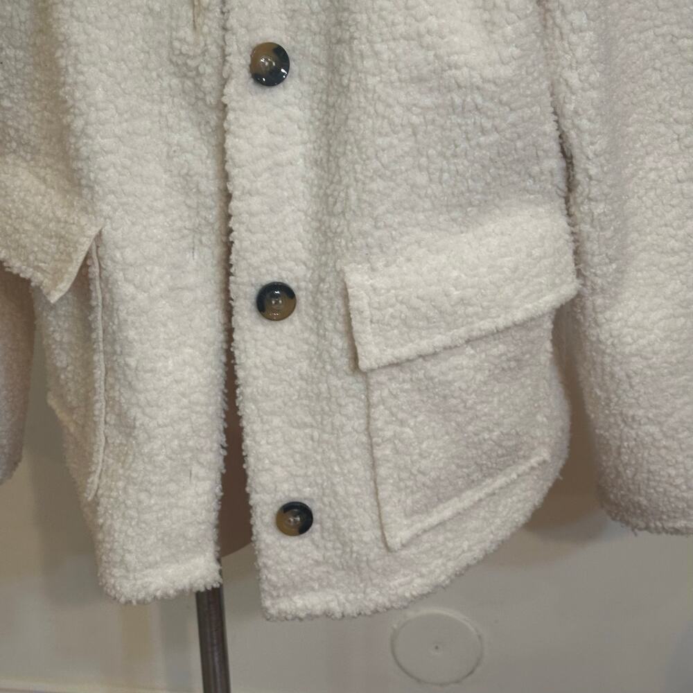 Sanctuary Cream Sherpa Teddy Oversized Shacket Jacket Size L - Picture 3 of 7